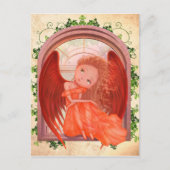 ヴィンテージイラストレーションかわいい妖精の天使の女の子 ポストカード (正面)