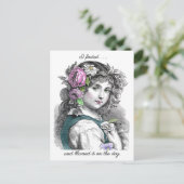 ヴィンテージイラストレーションかわいらしガールファルトおもしろい ポストカード (スタンド正面)