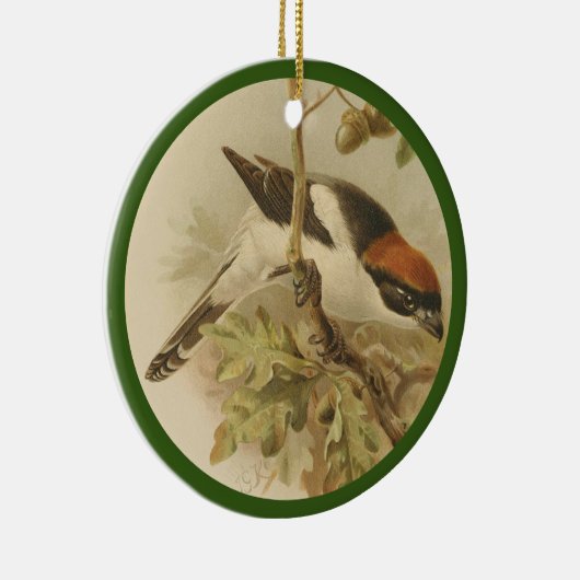 ヴィンテージイラストレーションのウードチャットシュキー セラミックオーナメント (右)