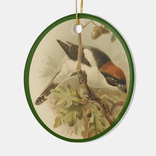 ヴィンテージイラストレーションのウードチャットシュキー セラミックオーナメント (左)