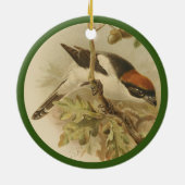 ヴィンテージイラストレーションのウードチャットシュキー セラミックオーナメント (裏面)