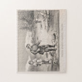 ヴィンテージイラストレーションの氷魚釣り(1872) ジグソーパズル (縦)
