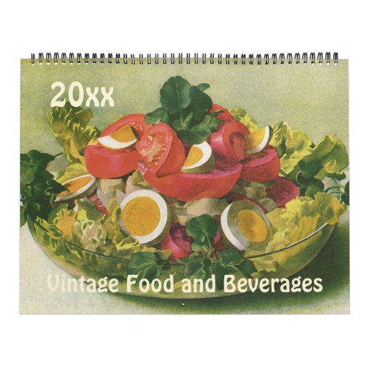 ヴィンテージイラストレーションの食事、飲食物 カレンダー (カバー)