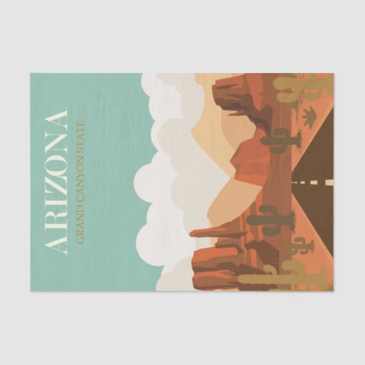 ヴィンテージイラストレーションアリゾナグランドキャニオン州 薄葉紙 (正面)