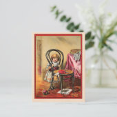 ヴィンテージイラストレーションアンティーク子のプライマー ポストカード (スタンド正面)