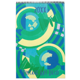 ヴィンテージイラストレーションアールデコ合唱団パターン カレンダー