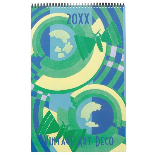 ヴィンテージイラストレーションアールデコ合唱団パターン カレンダー (カバー)