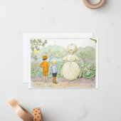 ヴィンテージイラストレーションインザガーデンエルサベスコウ ノートカード (正面/裏面インサイチュ)