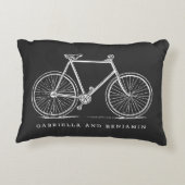 ヴィンテージイラストレーションインブラックパーソナライズされた アクセントクッション (裏面)