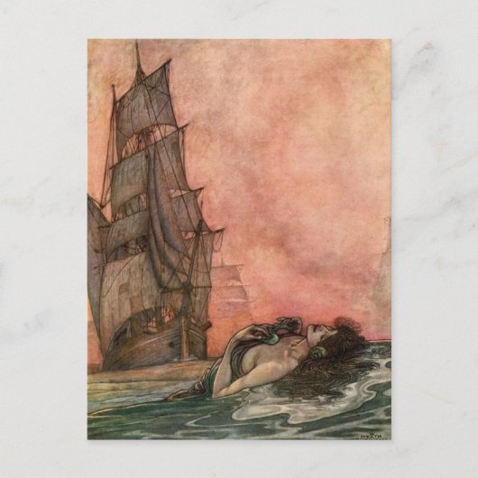 ヴィンテージイラストレーションウィリアム・H・ロビンソン・マーメイド ポストカード (正面)