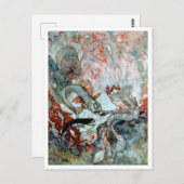 ヴィンテージイラストレーションエドムンドダラックマーメイドキング ポストカード (正面/裏面)