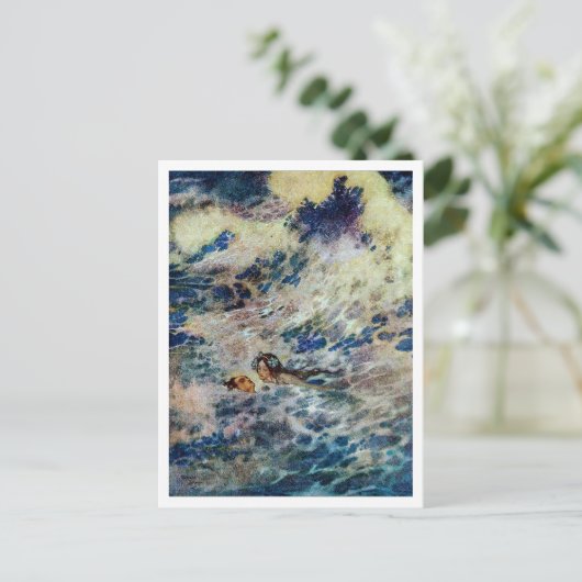 ヴィンテージイラストレーションエドムンドダラックリトルマーメイド ポストカード (スタンド正面)