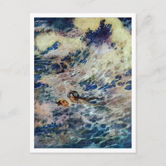 ヴィンテージイラストレーションエドムンドダラックリトルマーメイド ポストカード (正面)