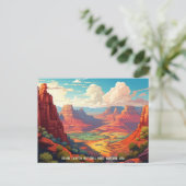 ヴィンテージイラストレーションオブグランドキャニオン国立公園 ポストカード (スタンド正面)