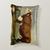 ヴィンテージイラストレーションオブヘレフォードブル アクセントクッション (裏面(縦))