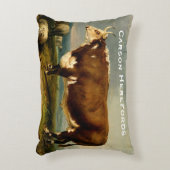 ヴィンテージイラストレーションオブヘレフォードブル アクセントクッション (正面(垂直))