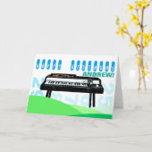 ヴィンテージイラストレーションオルガン30歳の誕生日の挨拶 カード (黄色い花)