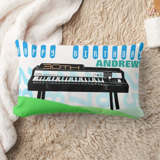 ヴィンテージイラストレーションオルガン30th誕生日L枕 ランバークッション (ブランケット)