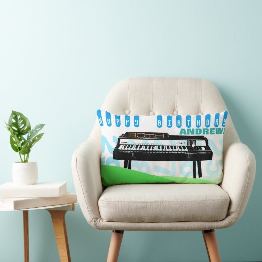 ヴィンテージイラストレーションオルガン30th誕生日L枕 ランバークッション (椅子)