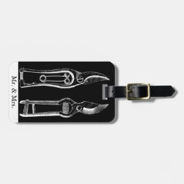 ヴィンテージイラストレーションガーデニングツールプルーナーラベル2 ラゲッジタグ