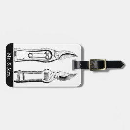 ヴィンテージイラストレーションガーデニングツールプルーナーラベル ラゲッジタグ