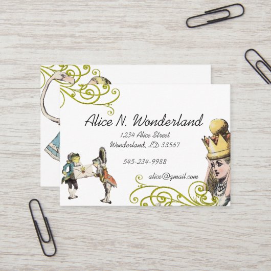 ヴィンテージイラストレーションガールフロッグの修復 名刺 (正面/裏面インサイチュ)