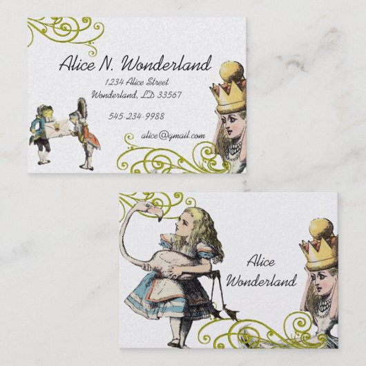 ヴィンテージイラストレーションガールフロッグの修復 名刺 (正面/裏面)