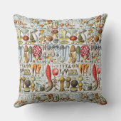 ヴィンテージイラストレーションキノコ装飾用クッション クッション (裏面)