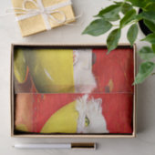 ヴィンテージイラストレーションキャットインイエローボウルのデコップページ 薄葉紙 (ギフト)