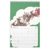 ヴィンテージイラストレーションクリスマスサンタクロース カレンダー (1月 2026)