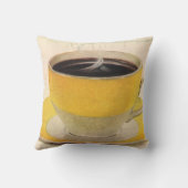 ヴィンテージイラストレーションコーヒーinイエローカップ クッション (裏面)