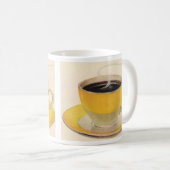 ヴィンテージイラストレーションコーヒーinイエローカップ コーヒーマグカップ (正面右)