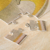 ヴィンテージイラストレーションコーヒーinイエローカップ ジグソーパズル (側面)