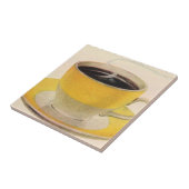 ヴィンテージイラストレーションコーヒーinイエローカップ タイル (側面)