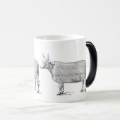 ヴィンテージイラストレーションザ牛福祉マグカップ モーフィングマグカップ (正面右)
