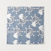 ヴィンテージイラストレーションシームレスパターンホイールおよびtu タペストリー (正面(横))