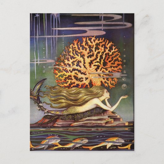 ヴィンテージイラストレーションジェニーハーバーザマーメイド ポストカード (正面)