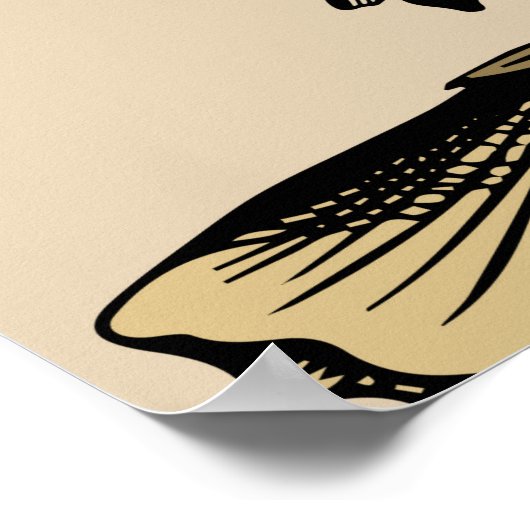 ヴィンテージイラストレーションスカルとcov ポスター (角)