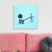 ヴィンテージイラストレーションツリーのポットモノグラムキャンバス キャンバスプリント (インサイチュ (リビング))