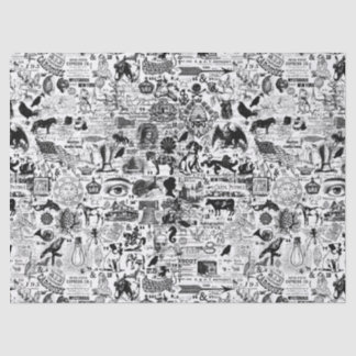 ヴィンテージイラストレーションティッシュペーパーまたはデコページ 薄葉紙