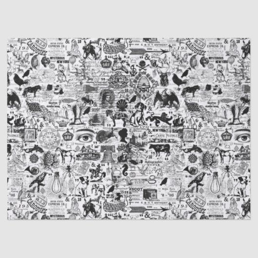 ヴィンテージイラストレーションティッシュペーパーまたはデコページ 薄葉紙 (正面)