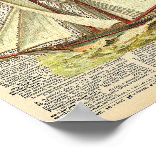 ヴィンテージイラストレーションデンマークの船舶辞書ページ ポスター (角)