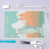 ヴィンテージイラストレーショントラベルニューヨークシティ 薄葉紙 (クラフト)