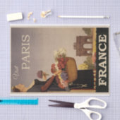 ヴィンテージイラストレーショントラベルパリ，フランス 薄葉紙 (クラフト)