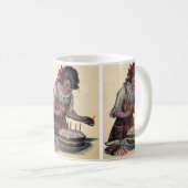 ヴィンテージイラストレーションハッピーバースデーパーティー父 コーヒーマグカップ (正面右)