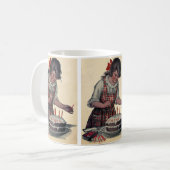 ヴィンテージイラストレーションハッピーバースデーパーティー父 コーヒーマグカップ (正面左)