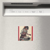 ヴィンテージイラストレーションハッピーバースデーパーティー父 マグネット (インサイチュ (食洗機))