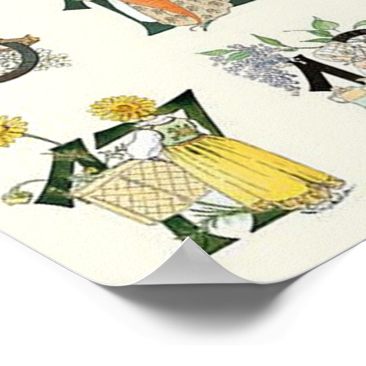 ヴィンテージイラストレーションバイオティリアアデルボルグ ポスター (角)