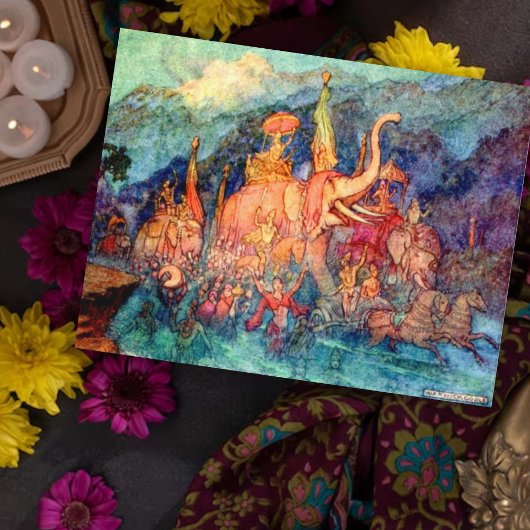 ヴィンテージイラストレーションバイワーウィックゴヴルヒーローリターン ポストカード