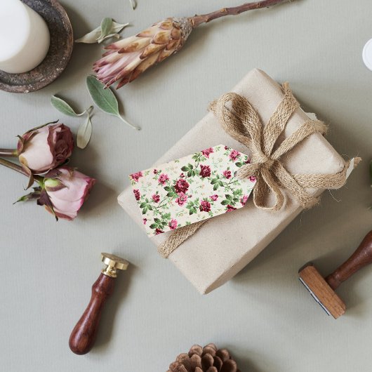 ヴィンテージイラストレーションバラの中立基準 ギフトタグ